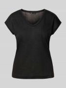 Regular fit T-shirt met viscose, model 'SILVERY'