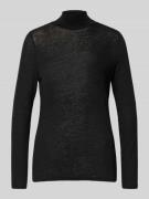 Shirt met lange mouwen en geribde opstaande kraag