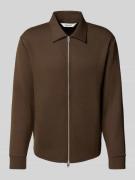 Regular fit sweatjack van viscosemix, model 'EMANUEL'