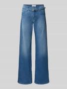 Wide leg jeans met riem, model 'LIZ BELT'
