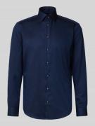 Regular fit zakelijk overhemd van puur katoen met kentkraag