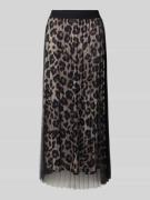 Uitlopende plissérok met semi-transparante bovenrok