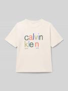 T-shirt met labelprint