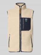 Fleecegilet met ritszakken en opstaande kraag