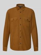 Regular fit ribcordoverhemd met kentkraag