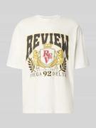 T-shirt met labelprint en ronde hals