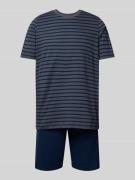 Pyjama met geribde ronde hals