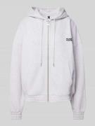 Oversized sweatjack met labelstitching