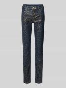Slim fit jeans met knoop- en ritssluiting