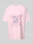 Oversized T-shirt met ronde hals, model 'Summer Party'