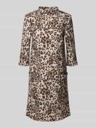 Knielange jurk met all-over dierenprint