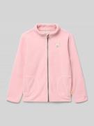 Fleecejack met motiefstitching