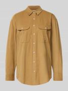 Relaxed fit overhemdblouse van een mix van katoen en lyocell