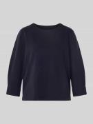 Sweatshirt met geribde ronde hals