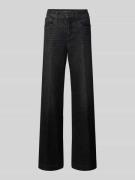 Wide fit jeans met viscose, model 'Palazzo'