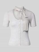 Regular fit gebreid jack van viscosemix, model 'MAMAN'