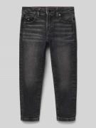 Straight fit jeans van katoenmix