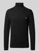 Gebreide pullover met ribboorden
