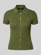 Gebreid shirt met logostitching