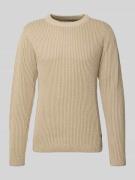 Gebreide pullover met ribboorden, model 'DOVER'