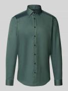 Slim fit zakelijk overhemd met structuurmotief