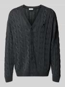 Gebreid jack met kabelpatroon en V-hals