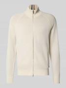 Regular fit gebreid jack met scheerwol, model 'H-IDINO'