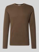 Shirt met lange mouwen, ronde hals en labeldetail