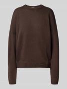 Oversized gebreide pullover met ribboorden