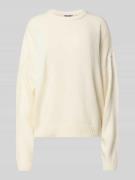 Oversized gebreide pullover met ribboorden