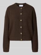 Regular fit gebreid jack met wol