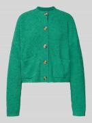 Gebreid jack met opgestikte steekzakken