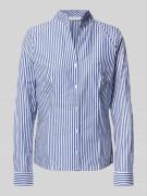 Overhemdblouse met opstaande kraag en sportmanchetten