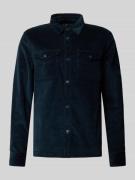 Regular fit ribcordoverhemd van katoenmix