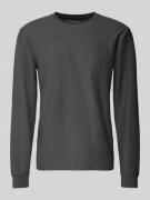 Regular fit shirt met lange mouwen van katoenmix met fijn geweven moti...