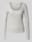 Shirt met lange mouwen en labeldetail