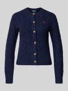 Gebreid jack van een mix van linnen en kasjmier met kabelpatroon