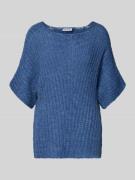 Loose fit gebreide pullover met wol en 1/2-mouwen