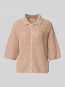 Gebreide cardigan met platte kraag