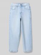 Wide fit jeans met logostitching