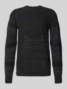 Gebreide pullover met logostitching en ronde hals