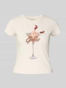 T-shirt met label- en motiefprint