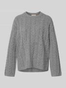 Wollen pullover met kabelpatroon, model 'Bryndis'