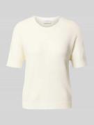 Gebreid shirt met ronde hals en 1/2-mouwen