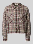 Korte overhemdblouse van pure viscose, model 'RILEY LIFE'