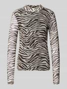 Shirt met lange mouwen en opstaande kraag, model 'ERICA'