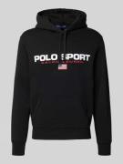 Hoodie met labelprint en capuchon