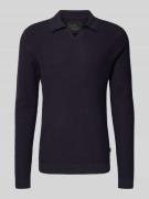 Gebreide pullover met ribboorden, model 'EASTON'