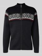 Gebreid jack van wol met opstaande kraag en ritssluiting