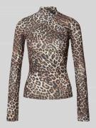 Slim fit top met opstaande kraag, model 'DARDONNAY'